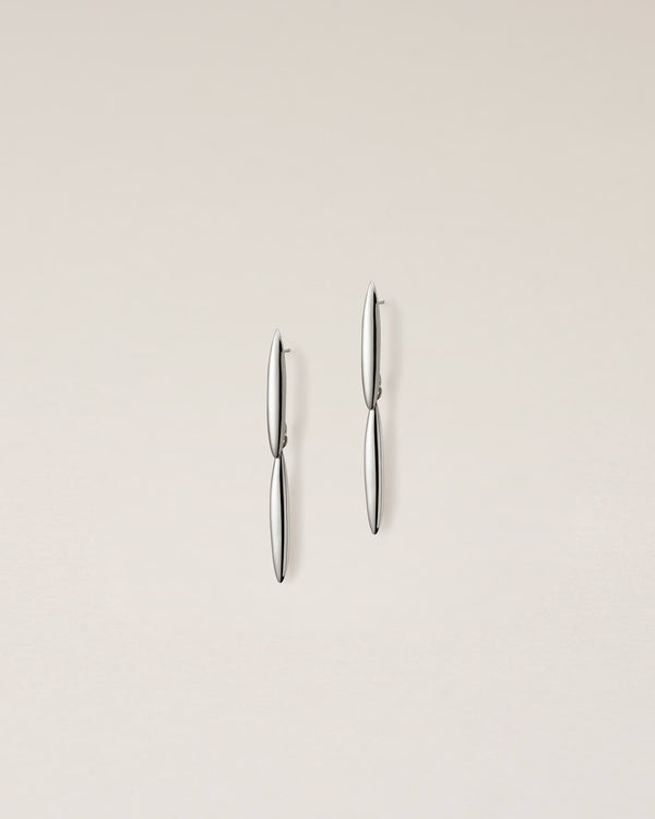 ELLIPSE TREE PIERCED EARRINGS Ⅰ - PURE SILVER 999