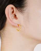 GAIA TEXTURED HOOP LIGHT PIERCED EARRING  Ⅱ - K24P