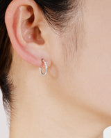 GAIA TEXTURED HOOP LIGHT PIERCED EARRING Ⅰ - PURE SILVER 999