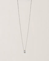 MOISSANITE LIGHT SQUARE PENDANT - PURE SILVER 999
