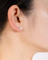 VEGAN PEARL LIGHT PIERCED EARRING Ⅱ - PURE SILVER 999