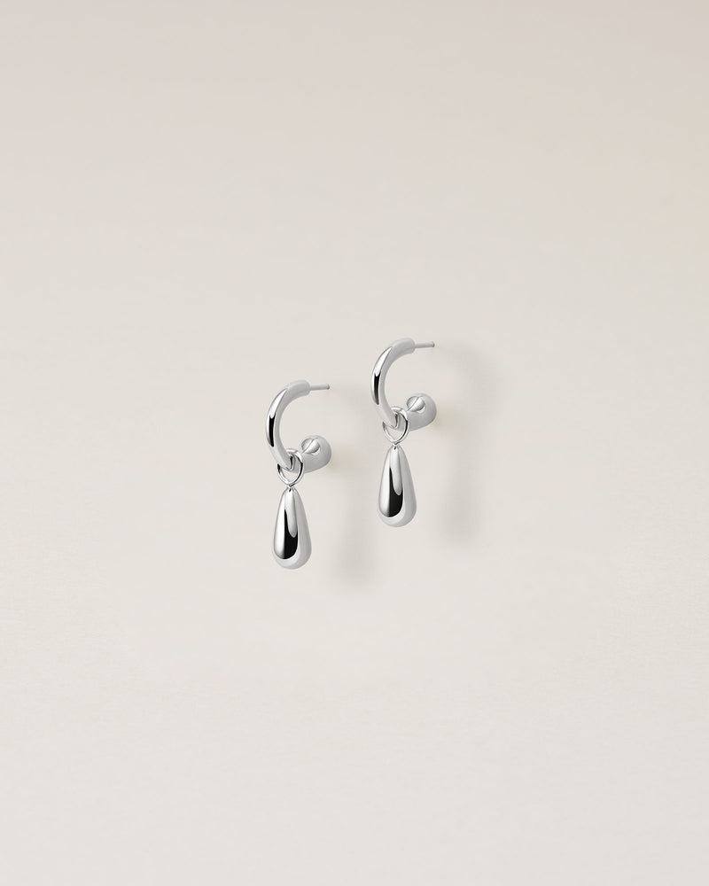 DROP PIERCED EARRINGS Ⅱ - PURE SILVER 999