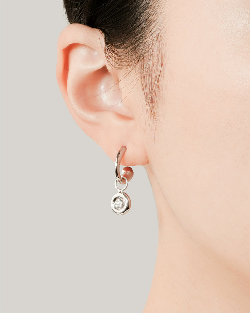 DROP PIERCED EARRINGS - PURE SILVER 999