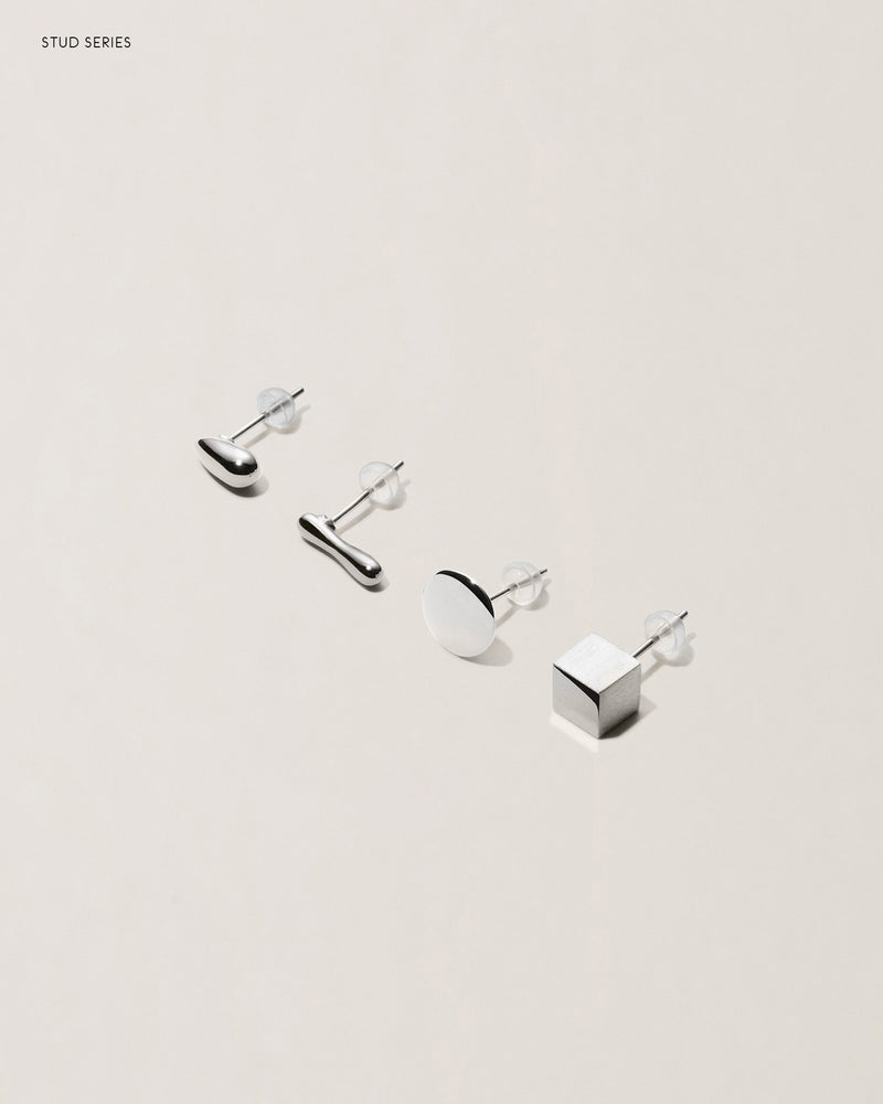 COIN STUD PIERCED EARRING - PURE SILVER 999