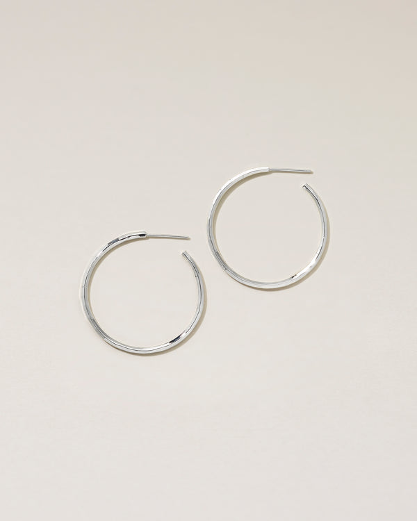 HOOP PIERCED EARRINGS Ⅲ - PURE SILVER 999