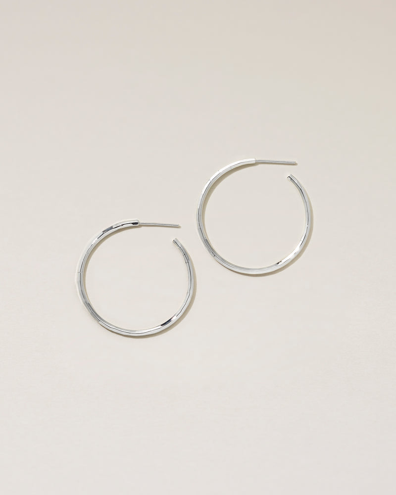 HOOP PIERCED EARRINGS Ⅲ - PURE SILVER 999