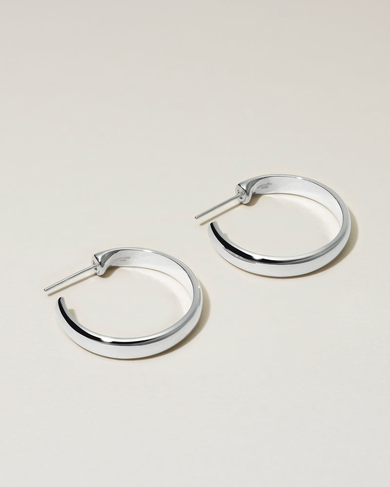 HOOP PIERCED EARRINGS Ⅲ - PURE SILVER 999